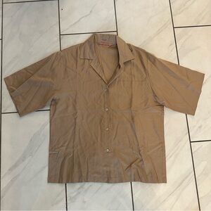 Henry Grethel Women's Vintage 100% Silk Button Up Shirt Size 12 Champagne